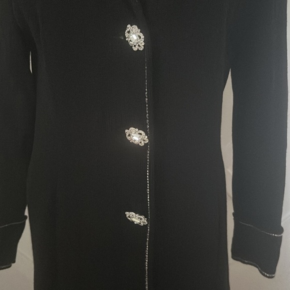 St. John Evening Santana Knit Black Blazer with Swarovski Crystal Accents